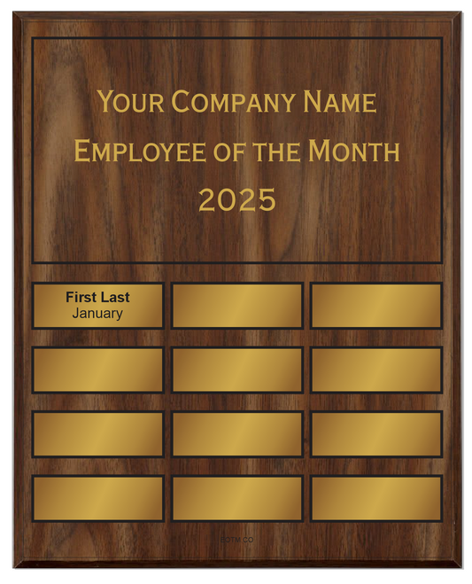 Employee of the month plaque - basic plan